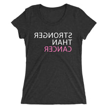 Load image into Gallery viewer, breast cancer shirt | breast cancer awareness | STRONGER THAN CANCER (reversed) |Ladies&#39; short sleeve t-shirt
