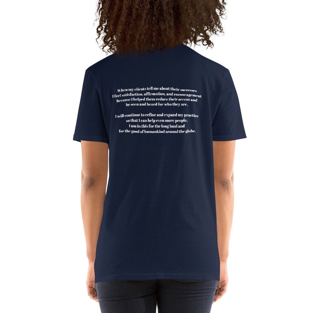 Speech Pathologist (Reverse printed, mirror readable) | Men's Cut Short-sleeve 100% Cotton T-shirt