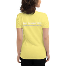 Load image into Gallery viewer, Parkinson&#39;s Disease Awareness i am stronger than parkinson&#39;s disease. (Reverse printed, mirror readable) | All Cotton Women&#39;s short sleeve t-shirt
