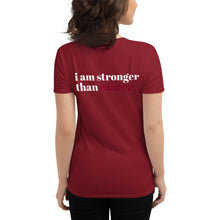 Load image into Gallery viewer, Multiple Myleoma Awareness i am stronger than cancer. (Reverse printed, mirror readable) | All Cotton Short-Sleeve T-Shirt
