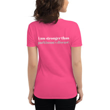 Load image into Gallery viewer, Parkinson&#39;s Disease Awareness i am stronger than parkinson&#39;s disease. (Reverse printed, mirror readable) | All Cotton Women&#39;s short sleeve t-shirt
