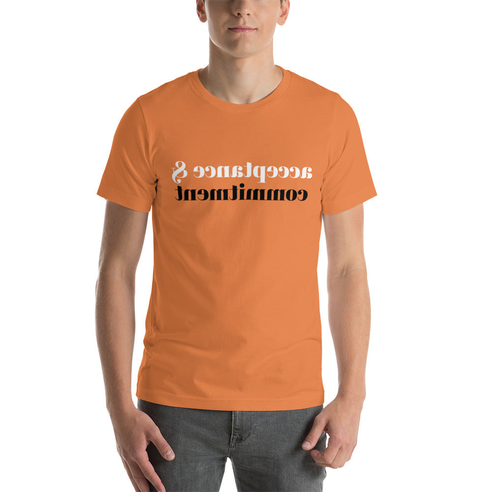 acceptance & commitment (Reverse printed, mirror readable) | All Cotton Short-Sleeve T-Shirt