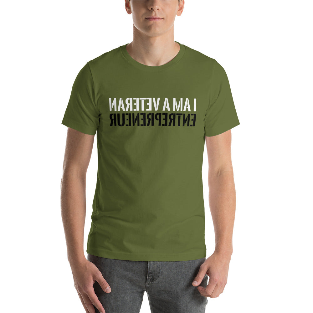 I Am a Veteran Entrepreneur (Reverse printed, mirror readable) | All Cotton Short-Sleeve T-Shirt