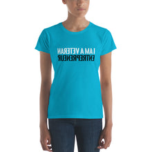 Load image into Gallery viewer, I Am a Veteran Entrepreneur (Reverse printed, mirror readable) | All Cotton Women&#39;s Short Sleeve T-shirt
